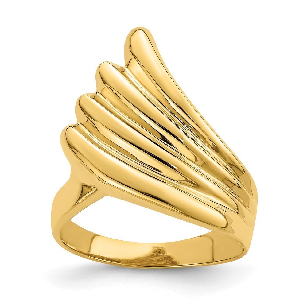 14k Yellow Gold Polished Fish Tail Ring, Size 7